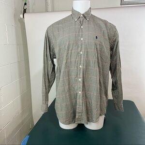 Polo Ralph Lauren Button Down Long Sleeve Men's Shirt L Blake Green Check (413)